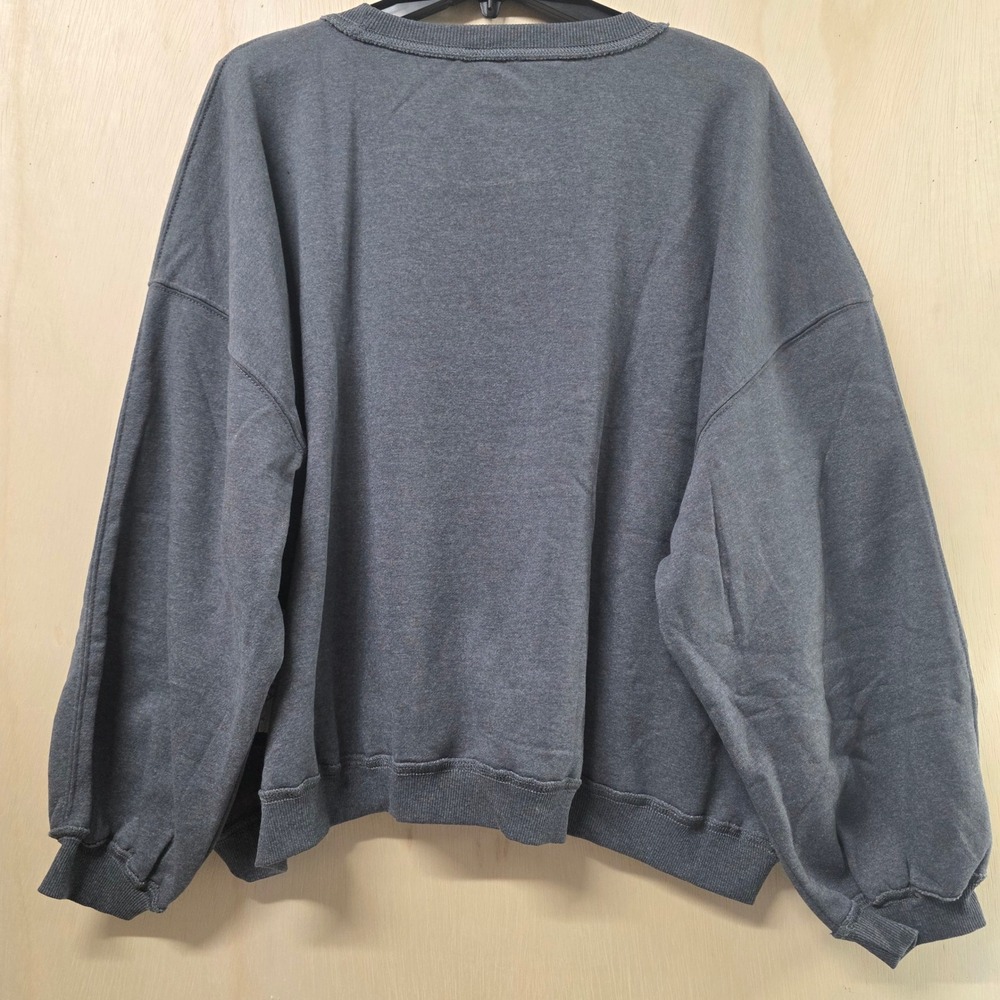 Live Outside The Limits Snake Rose Graphic Sweatshirt Gray XL Balloon Sleeve NEW - Picture 3 of 10